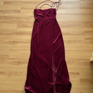 Free people red velvet maxi dress